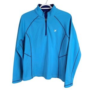 Zero Restriction Tour Series 1/4 Zip Golf Pullover Womens M Blue Athletic